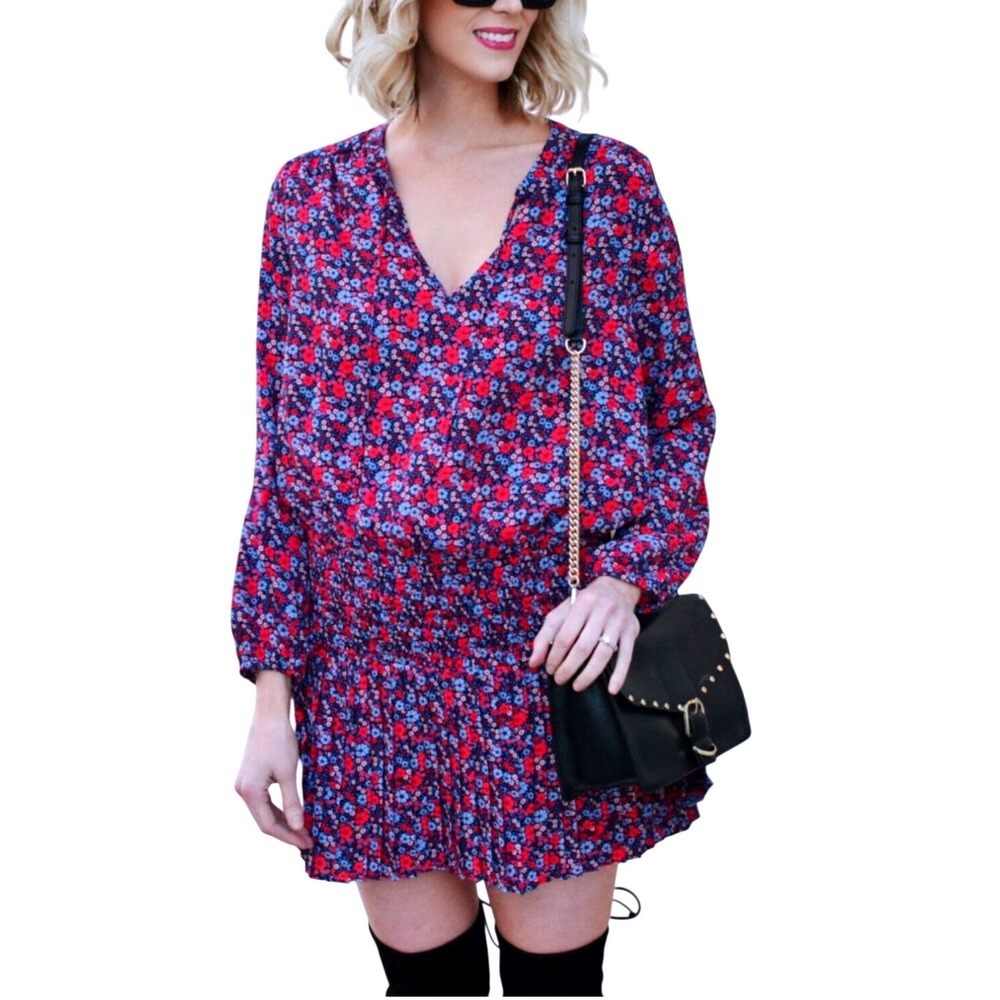 NWOT GAP Floral Print Dress Plus Size XXL/2XL Smocked Waist Bell Sleeve Cottage